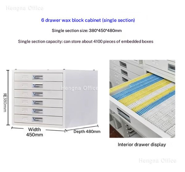 Paraffin Wax Block Storage Cabinet with 6 Smooth-Glide Drawers|HNLK-350vq OEM/ODM available