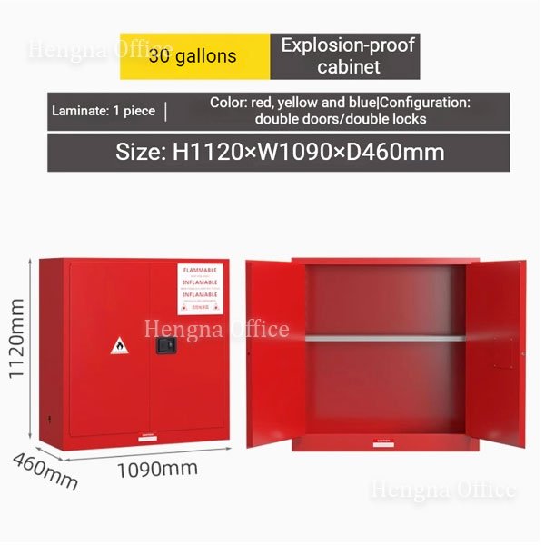 30 Gal Explosion Proof Cabinet | Fire Safety Locker for Solvents, Paints, and Hazardous Liquids Gallon Cabinet