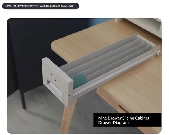 Sliding drawer mechanism of steel pathology slide cabinet with integrated label slots