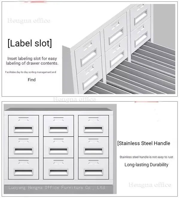 Corrosion-resistant stainless steel recessed handles on a laboratory specimen cabinet