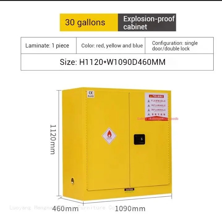 30 gallon red combustible safety cabinet single door for factory storage
