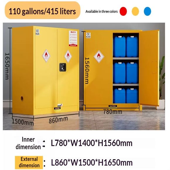 Lab-Grade 110 Gallon Chemical Safety Cabinet | NFPA 30 Compliant Design from Source Factory